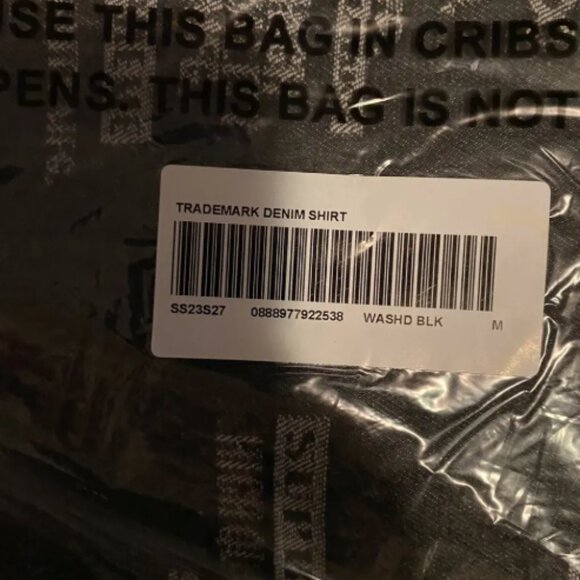 Supreme Trademark Jacquard Denim Shirt Washed Black Size Medium SS23 (Fast Ship) - Picture 7 of 7